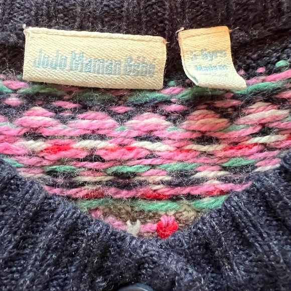 JoJo Maman Bebe Navy and Cream Patterned Sweater - Picture 3 of 3